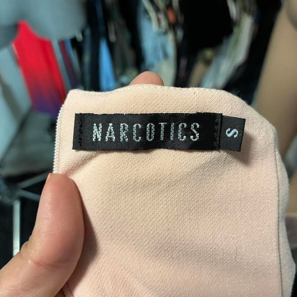 Narcotics Pink Strapless One Shoulder Bow Detail Wrap Midi Dress Size S - Picture 6 of 6